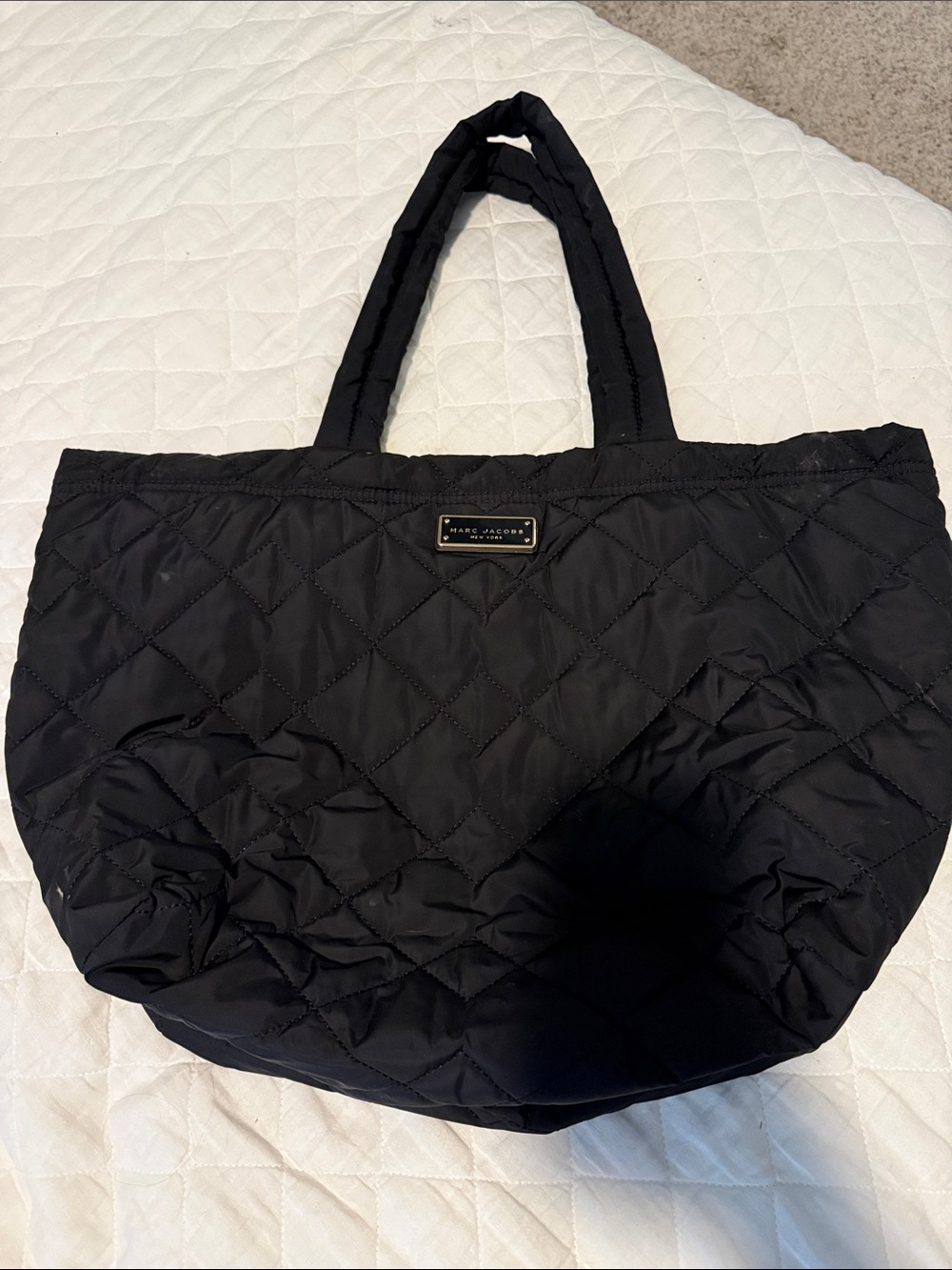Marc Jacobs Black Quilted Nylon Tote